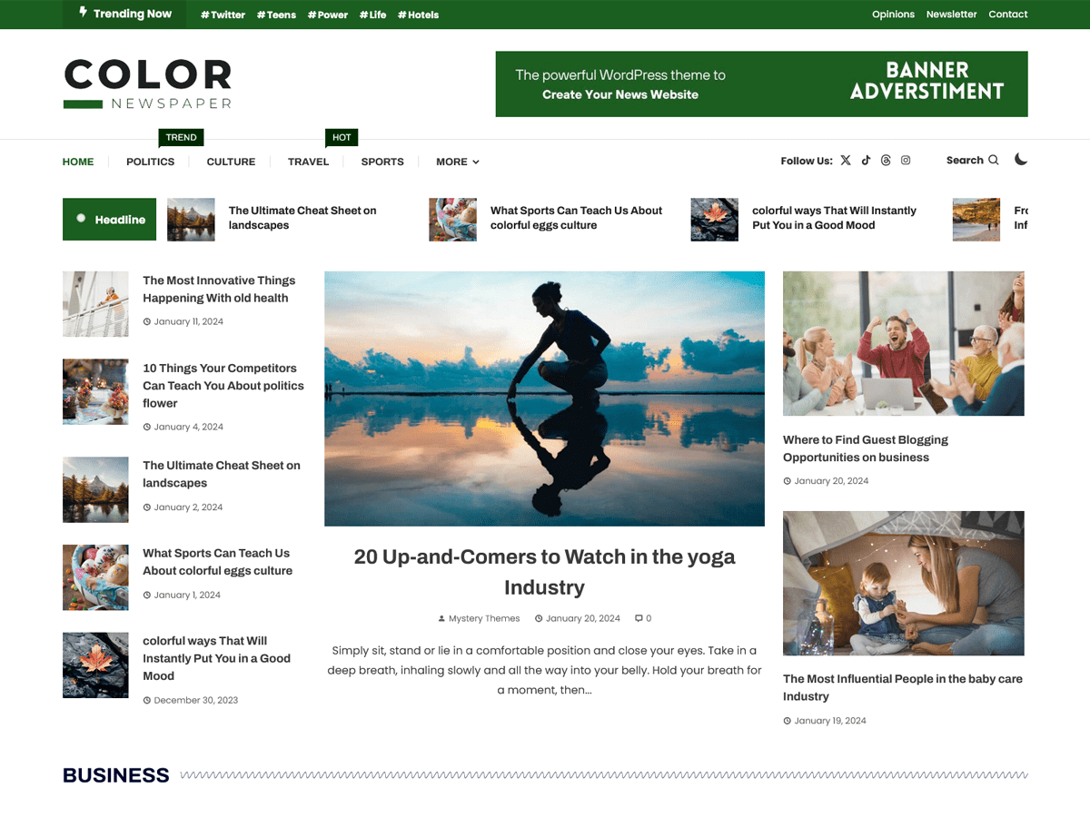 Color Newspaper WordPress 主题