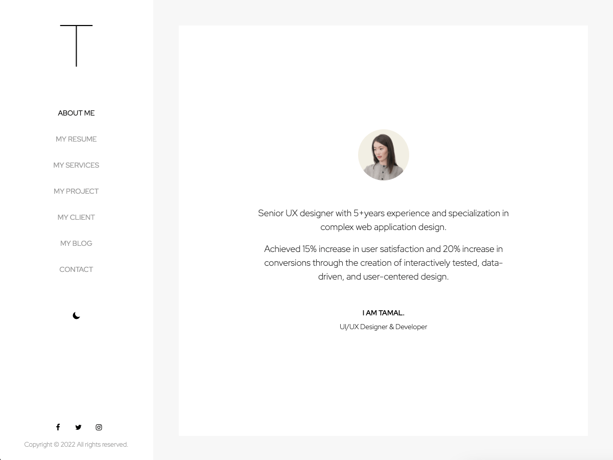 Tamal Portfolio WordPress 主题