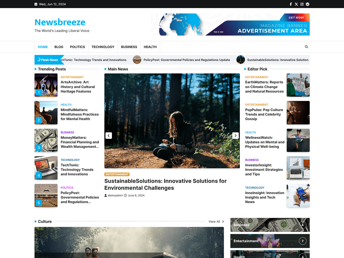 Newsbreeze WordPress 主题