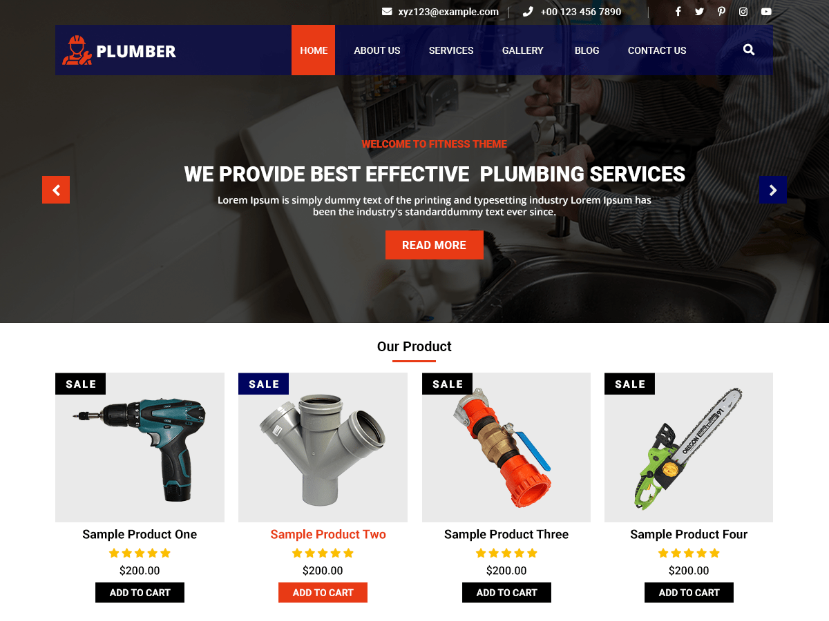 Plumbing Services WordPress 主题