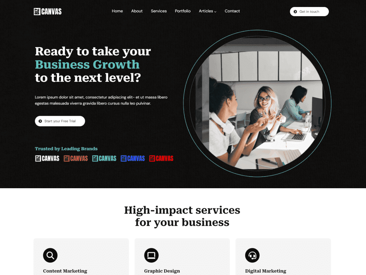 BizCanvas WordPress 主题