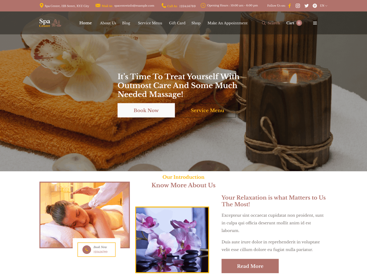 Spa Centric WordPress 主题