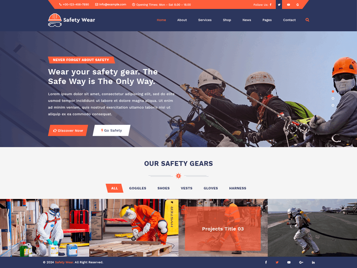 Safety Wear WordPress 主题