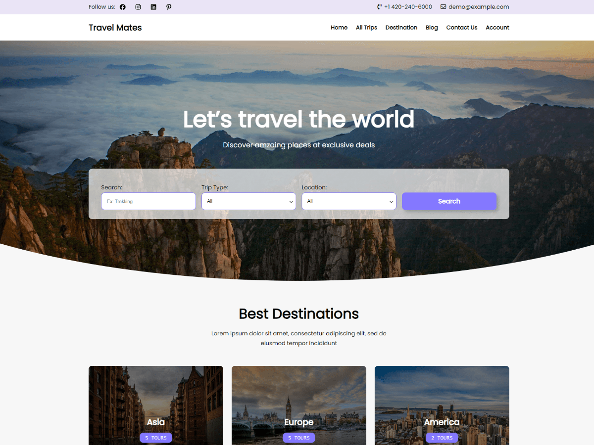 Travel Mates WordPress 主题