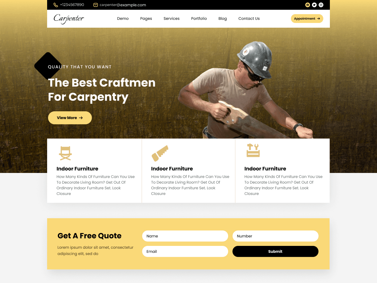 Wooden Furniture WordPress 主题