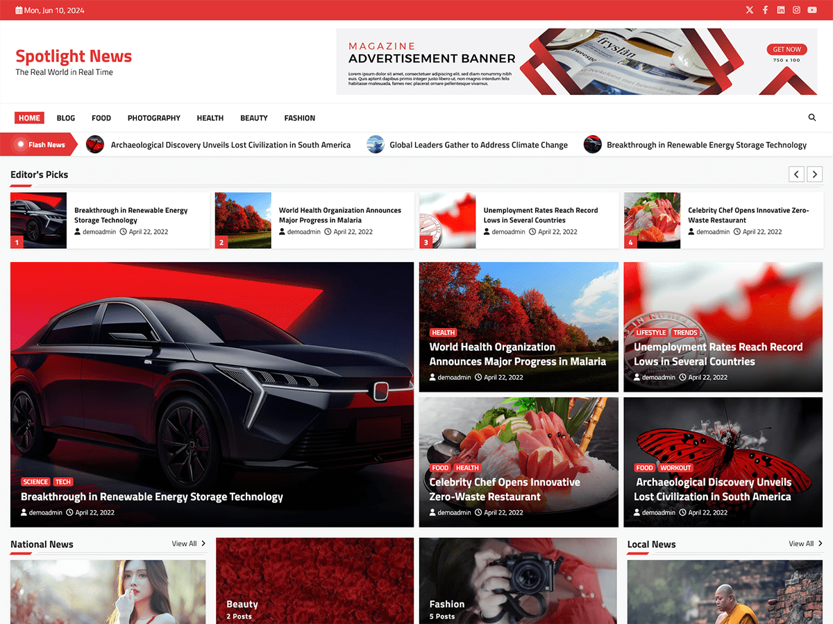 Spotlight News WordPress 主题