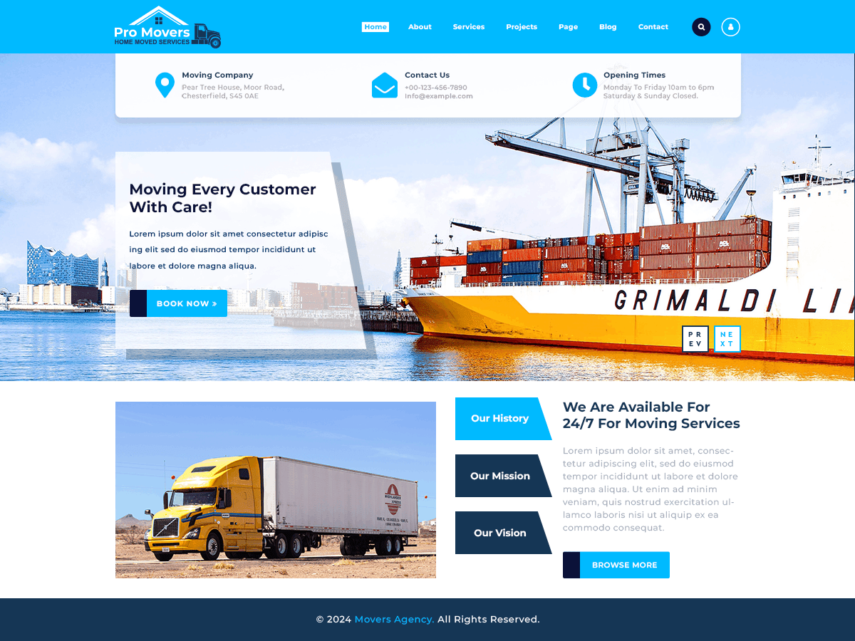 Movers Agency WordPress 主题