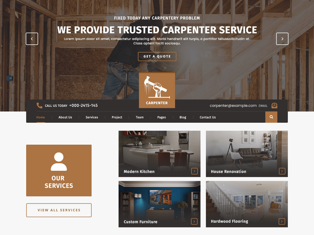Woodworking Workshop WordPress 主题