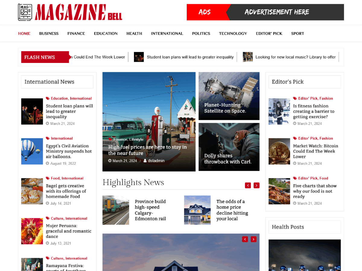 Magazine Bell WordPress 主题