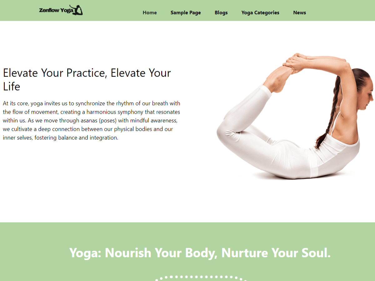 Zenflow Yoga WordPress 主题
