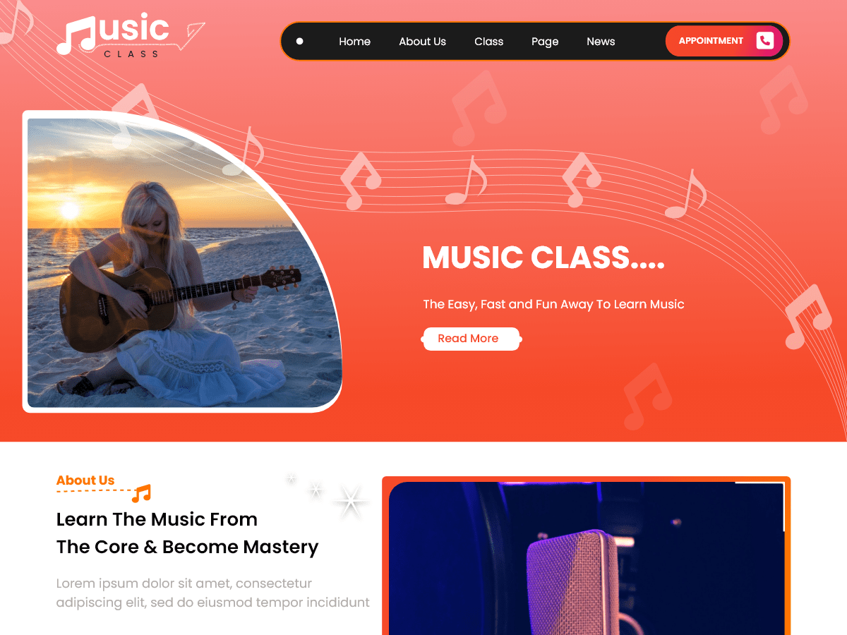 Music Class WordPress 主题