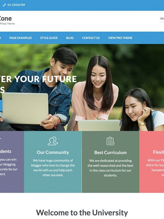 Education Zone 一款专为教育机构设计的免费WordPress 主题