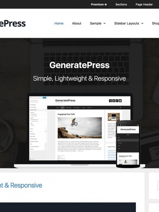 GeneratePress 轻量级的 WordPress 免费主题