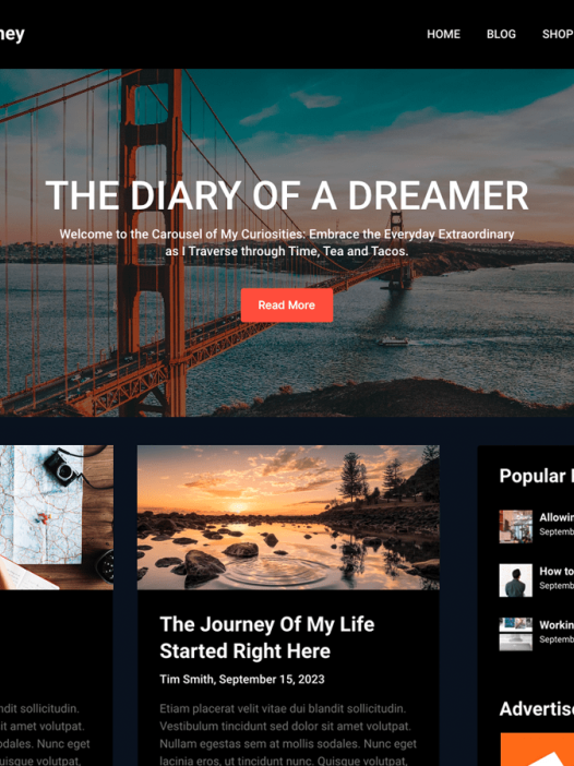 Dark Mode Blog WordPress 主题