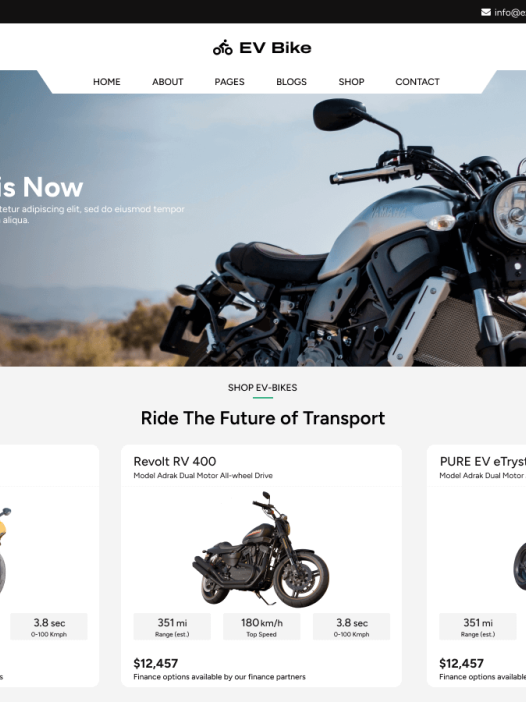 EV Bike Shop WordPress 主题