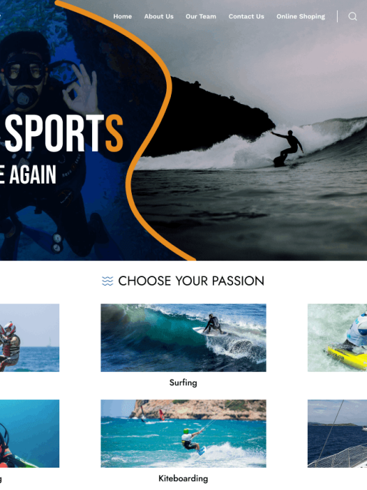 Water Sports Gear WordPress 主题
