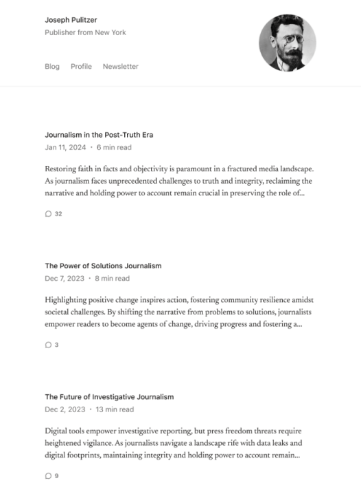 Pulitzer WordPress 主题