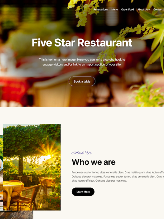 Restaurant Block WordPress 主题