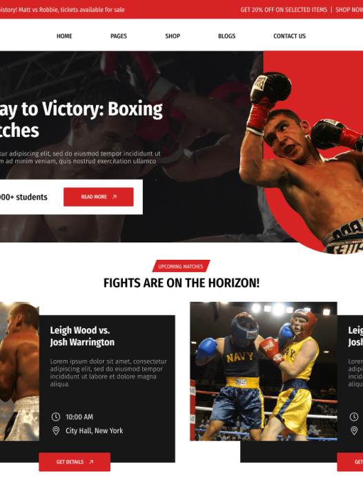 Boxing Martial Arts WordPress 主题