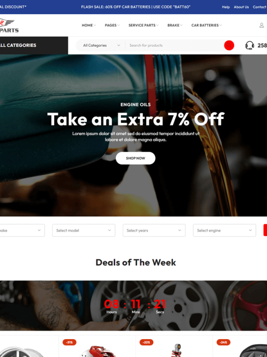 AutoParts Online Store WordPress 主题