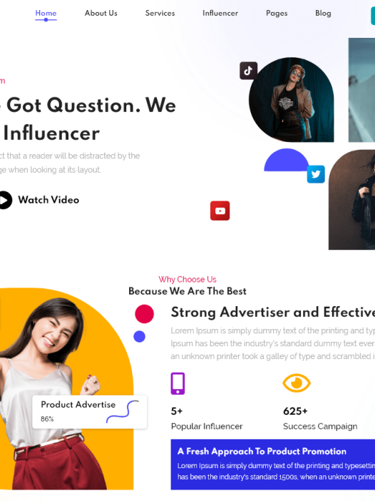 Influencer Agency WordPress 主题