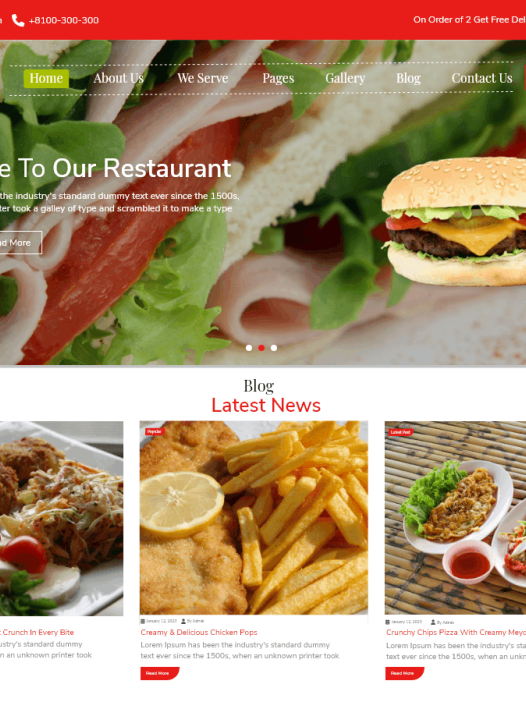 Unique Restaurant WordPress 主题