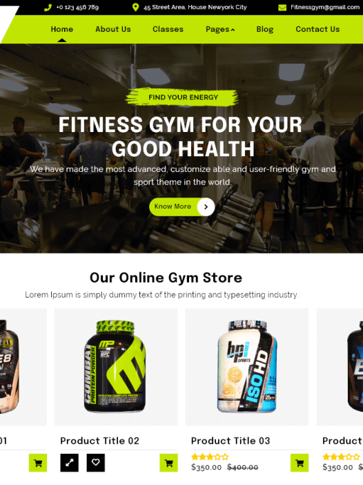 Fitness Elementor WordPress 主题