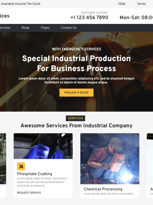 Industrial Services Elementor WordPress 主题