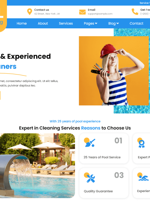 Swimming Pool Cleaning WordPress 主题