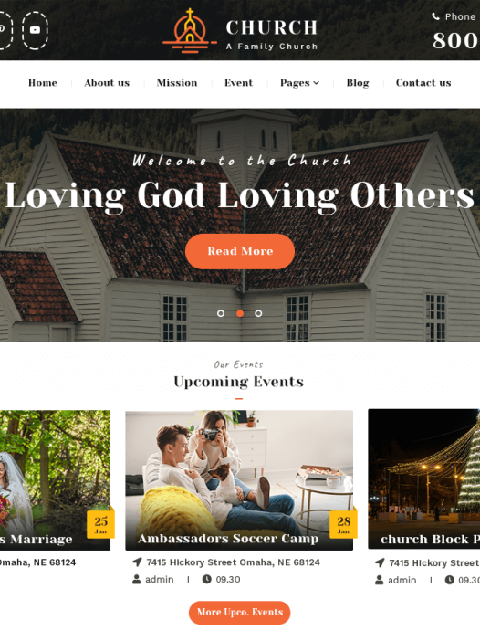 VW Church WordPress 主题