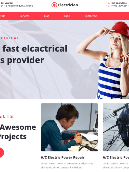 Electrician Services WordPress 主题
