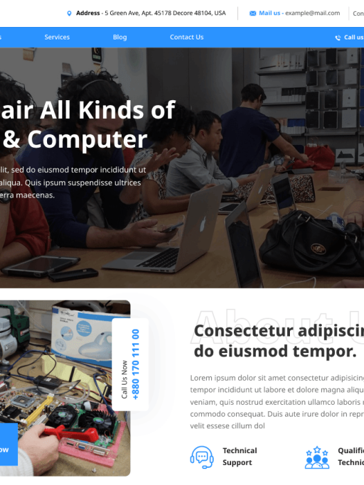 Computer Repair Services WordPress 主题