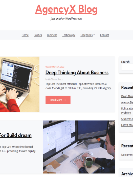 AgencyX Blog WordPress 主题