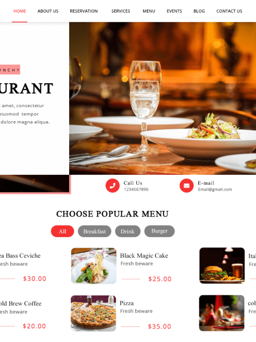 Diner Restaurant WordPress 主题
