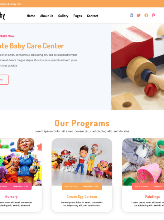 Babysitting Day Care WordPress 主题