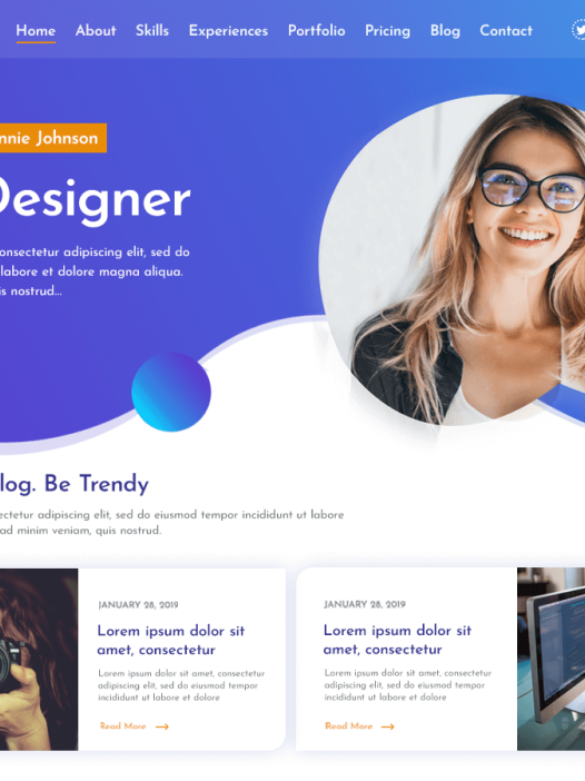 Vcard CV Resume WordPress 主题