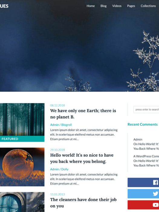 Winter Blues WordPress 主题