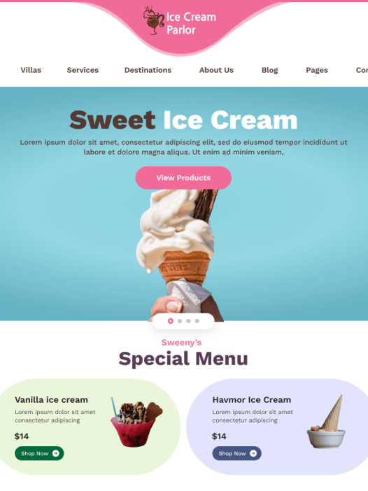 Ice Cream Parlor WordPress 主题
