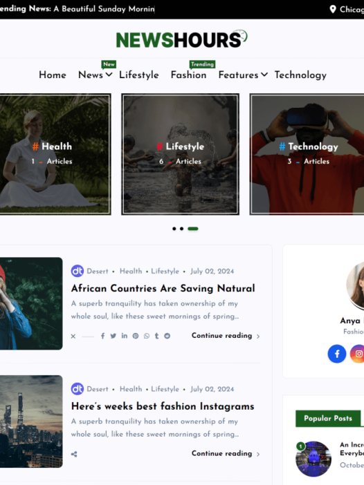 NewsHours WordPress 主题