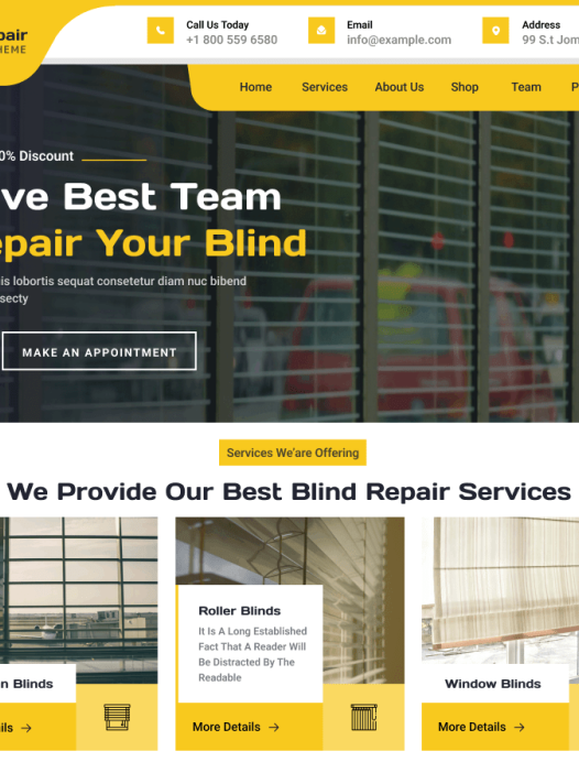 Window Blinds Repair WordPress 主题