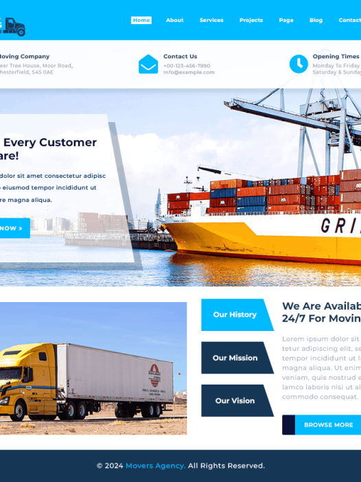 Movers Agency WordPress 主题