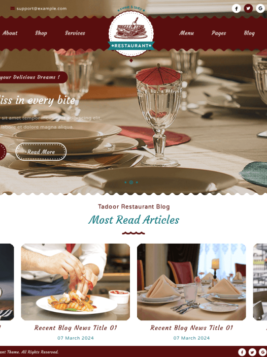 Fine Dining Restaurant WordPress 主题