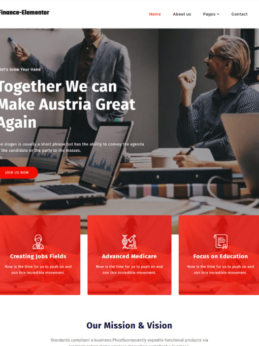 Finance Elementor WordPress 主题