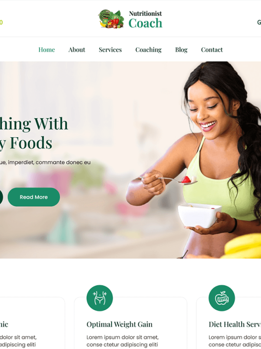 SKT Nutritionist Coach WordPress 主题