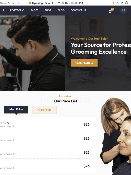 Omega Hair Salon WordPress 主题