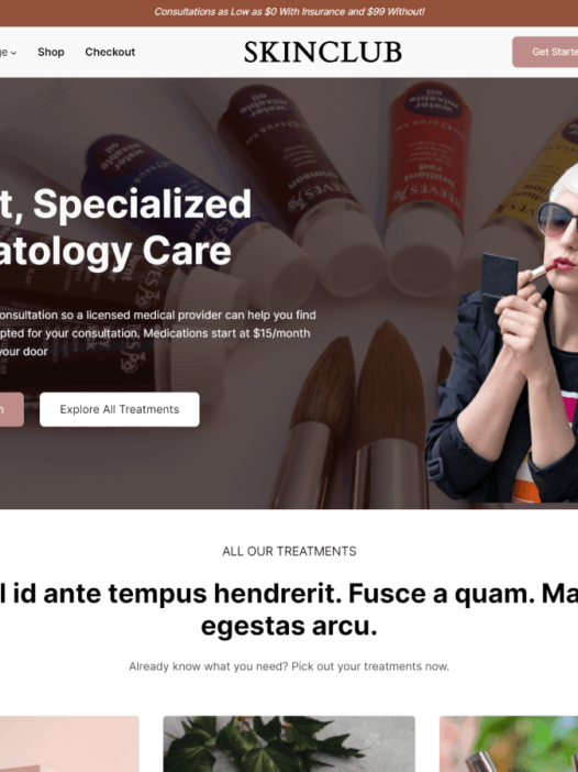 Skinclub WordPress 主题