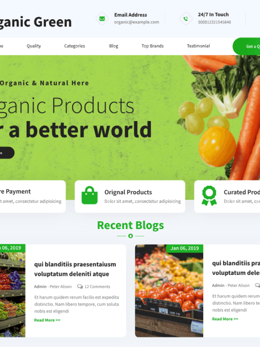 Organic Green Blocks WordPress 主题