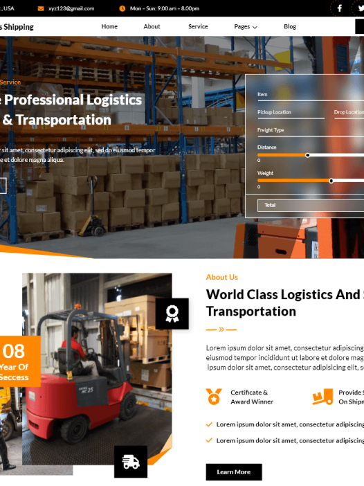 VW Logistics Shipping WordPress 主题
