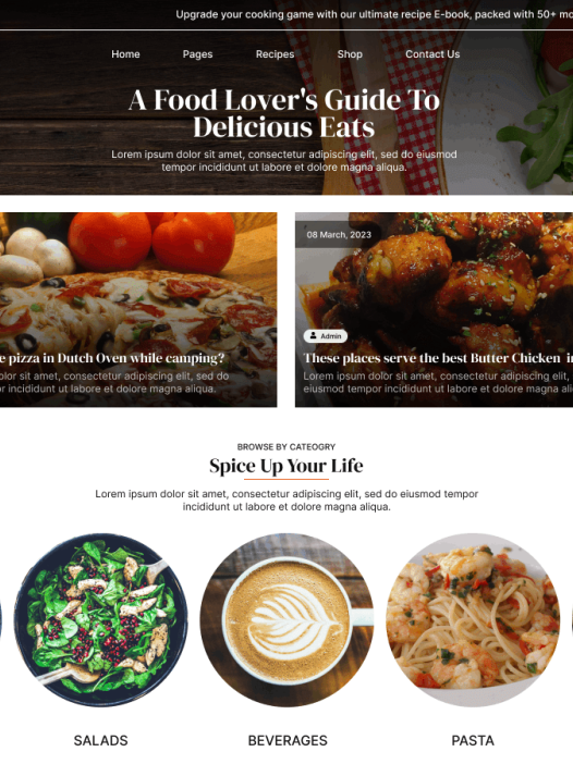 FSE Foodie Blog WordPress 主题