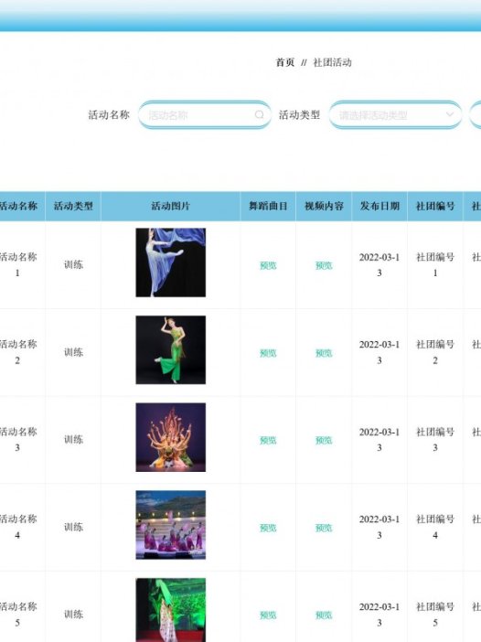 基于java(springboot)广场舞团管理系统